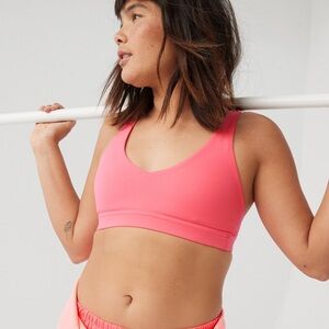 OFFLINE By Aerie Real Me Open Back Sports Bra in Tropadelic Pink Women’s Size XL